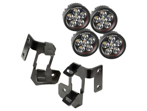 Light Mount Kit A-Pillar Semi-Gloss Black Round LED 07-18 Wrangler Rugged Ridge