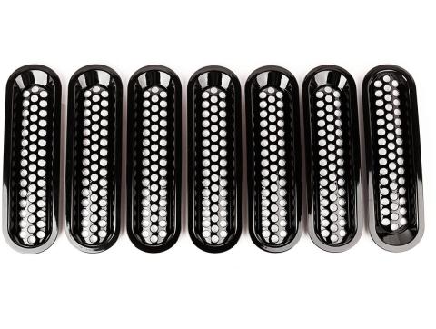 Grille Insert Kit Perforated Black 07-18 Jeep Wrangler Rugged Ridge