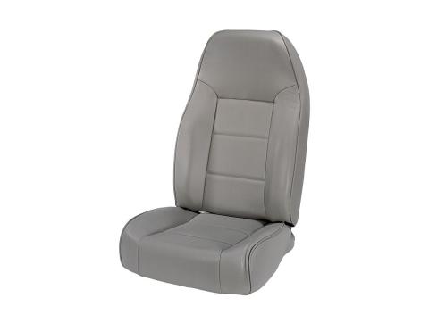 Seat High-Back Front No-Recline Gray 76-02 Jeep CJ/Wrangler YJ/TJ Rugged Ridge