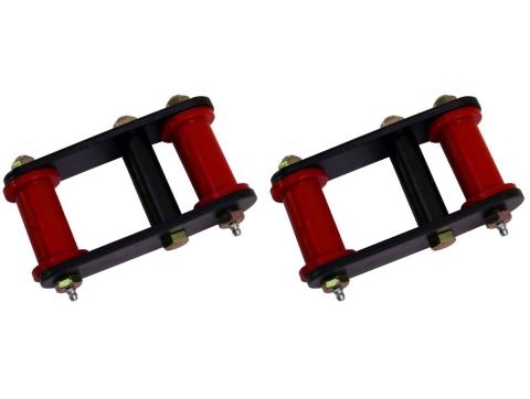 Suspension Leaf Spring Shackle Kit HD Greaseable w/Red Bushings; w/0 in. Lif 55-75 Jeep CJ Rugged Ridge