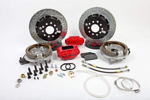 Brake System 13 Inch Rear SS4+ w/Park Brake Red Mopar BAER Brakes