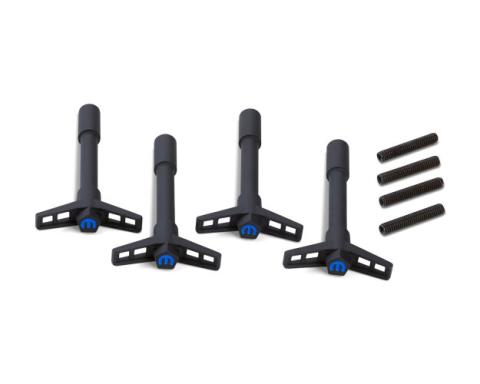 Engine Valve Cover Wing Nuts Steel Black Mopar Logo 1/4-20 Thread 4 Pack Proform