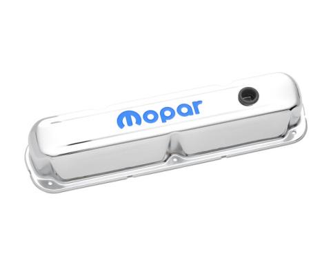 Engine Valve Covers Steel Chrome Mopar Emblem Fits LA/Small Block Engines Proform