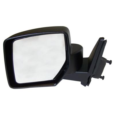 Black ; Left Manual, Manual Folding Mirror for 2007-2014 Jeep MK Patriot Crown Automotive