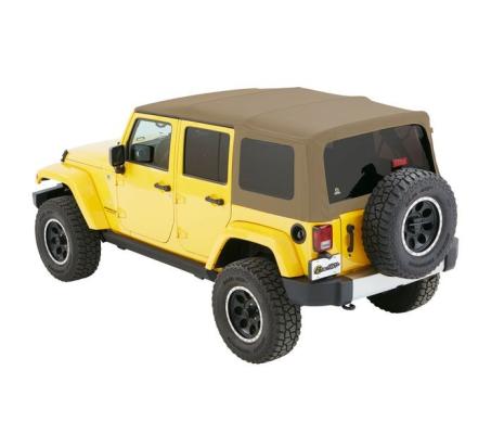 Window Replacement Set For Jeep 2007-2018 Wrangler JK 4 Door Fits Supertop 54823 or Replace-A-Top 79847 Pebble Beige Twill Bestop