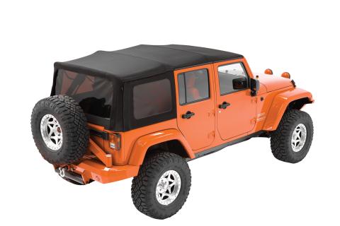 Replace-A-Top OE Exact (OEX) Fabric for OEM Hardware For Jeep 2007-2009 Wrangler JK 2 Door Tinted Black Diamond Sailcloth Bestop
