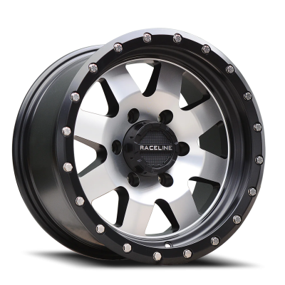 Aluminum Wheels 18x9 Defender 935M Machined Face Black Multi Spoke 18 Offset 5 on 139.7 Bolt Pattern 107.95 Bore Raceline