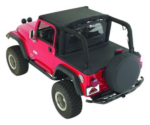 Car Cover 1992-1995 YJ Wrangler Black Denim w/Beach Topper/Windbreaker/Tonneau Cover RT Off Road