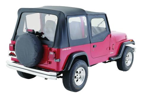Complete Black Denim Soft Top for YJ Wranglers w/ Soft Upper Doors RT Off Road