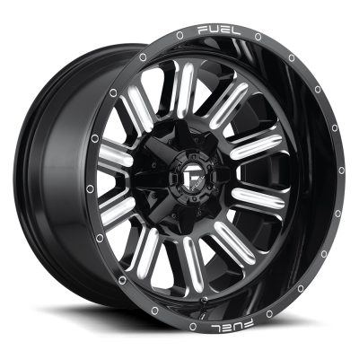 Aluminum Wheels 20X9 Hardline D620 5 On 139.7/5 On 150 Gloss Black/Milled 110.3 Bore 20 Offset Fuel Off Road Wheels
