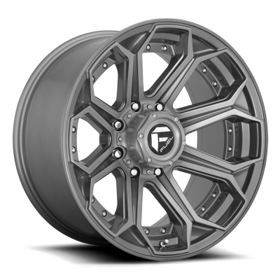 Aluminum Wheels 18X9 Siege D705 8 On 170 Brushed Gunmetal Gray Tinted Clear 125.1 Bore 1 Offset Fuel Off Road Wheels