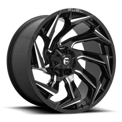 Aluminum Wheels 17X9 Reaction D753 5 On 139.7/5 On 150 Gloss Black/Milled 110.1 Bore -12 Offset Fuel Off Road Wheels