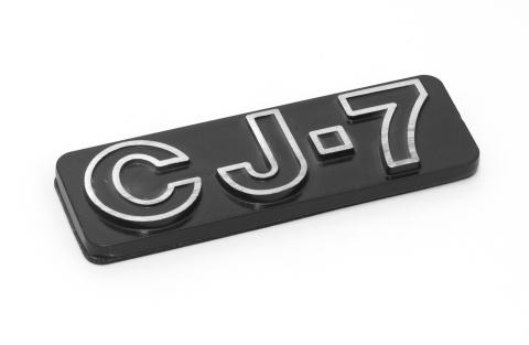 Emblem CJ7 Emblem Stick On Official Mopar Licensed Product Black w/White Outlined CJ-7 Lettering 1976-1986 CJ7 OMIX