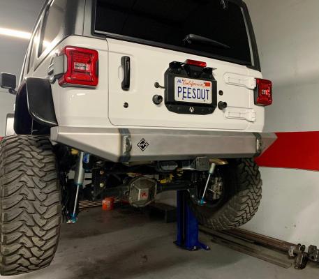 18-Up Jeep Wrangler JL 2/4 Door Trailhead Series Mid Rear Bumper With Park sensors Flush Mount LED Cut Outs And Tire Dish Relief Excessive Industries