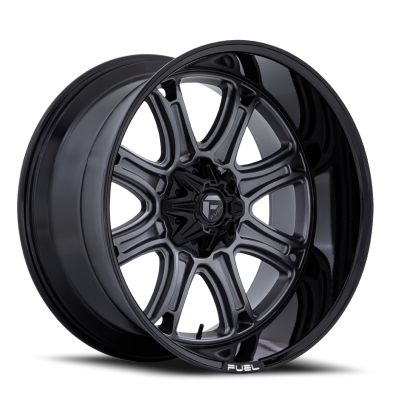 Aluminum Wheels 20X10 Darkstar FC853AB 8 On 180 Matte Gunmetal Gray/Black Lip 124.2 Bore -18 Offset Fuel Off Road Wheels