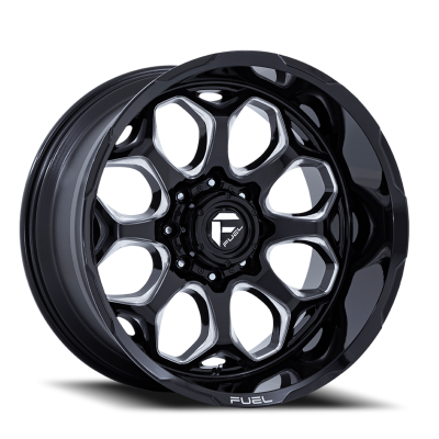 Aluminum Wheels 20X9 Scepter FC862 BE 8 On 170 Gloss Black Milled 125.1 Bore 1 Offset Fuel Off Road Wheels
