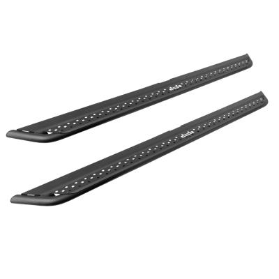 Dominator Xtreme D6 SideSteps Cab Length Body Mount Slider Design on the bottom surface With Frame Mounted Bracket Kit Textured Black 2018-2026 Jeep Wrangler Go Rhino