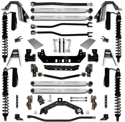 3.5 Inch Adventure X2 Pro Elite Coilover Long-Arm Suspension System for Jeep Wrangler JLU Gas Models Comp Stage 1 Trail Runner System Stage 2 Rock Krawler