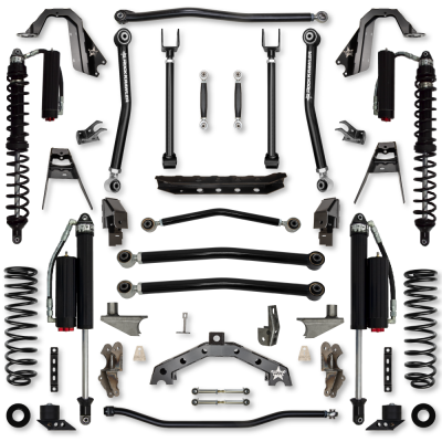 4.5 Inch T-Rex Coilover w/ 6 Inch Rear Stretch No Limits Hybrid System For Jeep Wrangler JL Rock Krawler