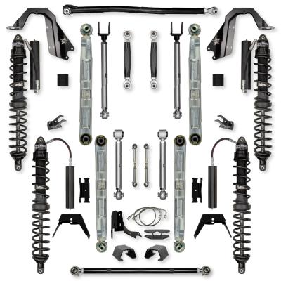 4.5 Inch X-Factor Pro Elite Coilover No Limits Mid-Arm Suspension System for Jeep Gladiator JT Gas Models Trail Runner System Stage 1 Rock Krawler