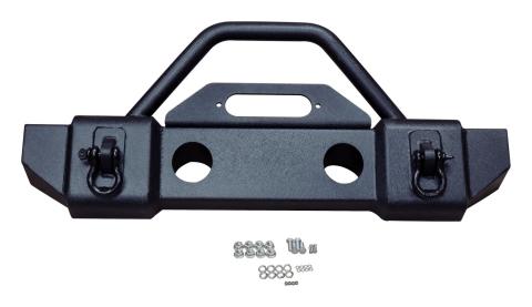 Front Bumper 2007-2018 JK Wrangler W/Shackle Mounts w/D-Rings HD Black RT Off Road