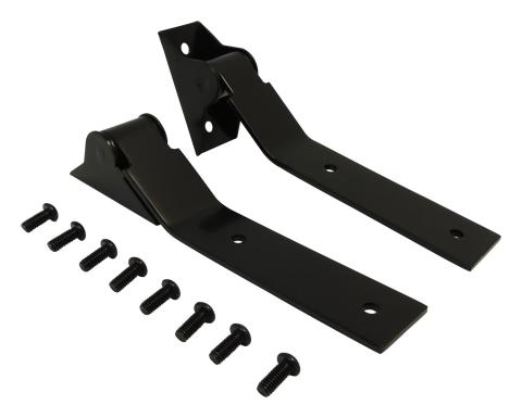 Tailgate Hinge 1987-1995 YJ Wrangler Black Powder Coat Over Stainless Steel 2 Hinges/Hardware RT Off Road