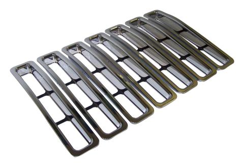 7 Piece Grille Insert Set for 1997-2006 Jeep TJ Wrangler, Chome Plastic, Snap-In RT Off Road