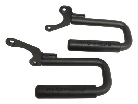 Grab Handle Set 1987-1995 Jeep YJ Wrangler 2 Steel Handles w/Rubberized Plastic Grips Front And Rear Black RT Off Road