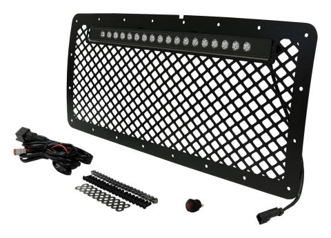 Aluminum Grille w/ 20 inchch LED Light Bar Kit for 2007-2018 Jeep JK Wrangler RT Off Road