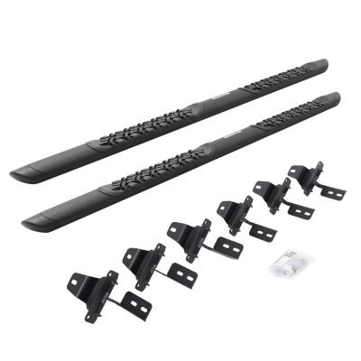 V3 Series Aluminum 5 Inch Elipse Side Steps with Mounting Brackets Textured Black 2018-2026 Jeep Wrangler Go Rhino