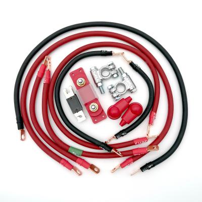 1996-2001 Jeep Cherokee XJ Battery Cable Kit 4 Gauge Battery Cable w/Black Red/Spyder Wrap Big7Kits