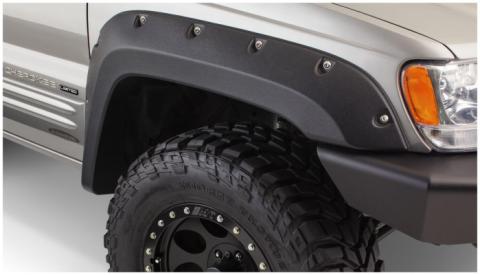 Black Jeep Cutout Style Textured Finish 4-Piece Fender Flare Set For 1999-2004 Jeep Grand Cherokee Bushwacker