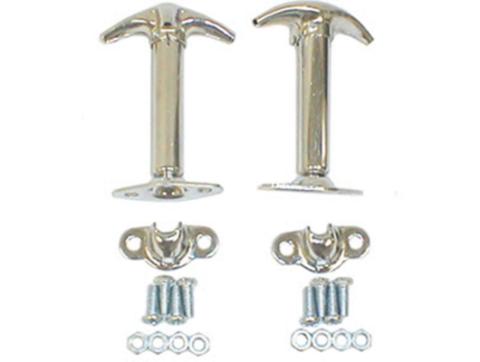 Hood Catch Kit Chrome 41-95 Jeep CJ/Wrangler YJ Rugged Ridge