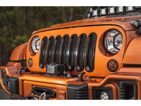 Grille Insert Kit Perforated Black 07-18 Jeep Wrangler Rugged Ridge