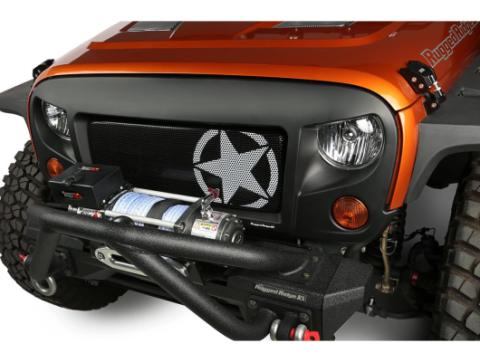 Spartan Grille Insert Military Star 07-18 Jeep Wrangler JK Rugged Ridge