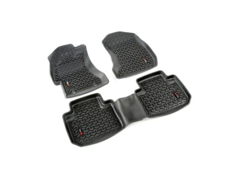 All Terrain Floor Liner Kit Black 76-95 Jeep CJ/Wrangler YJ Rugged Ridge