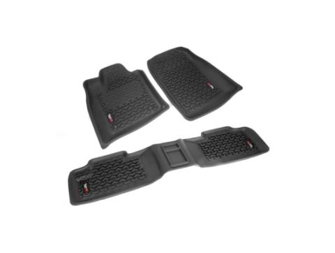 All Terrain Floor Liner Kit Black 76-95 Jeep CJ/Wrangler YJ Rugged Ridge