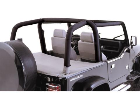 This Black Polyester Roll Bar Cover from Rugged Ridge 07-18 Jeep Wrangler JKs. Rugged Ridge