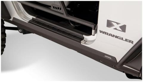 Black Trail Armor Rocker Panel And Sill Plate Covers For 2007-2018 Jeep Wrangler JK 2-Door, Pair Bushwacker