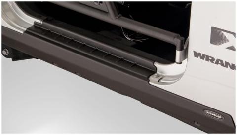 Black Trail Armor Rocker Panel And Sill Plate Covers For 2007-2018 Jeep Wrangler JK 2-Door, Pair Bushwacker