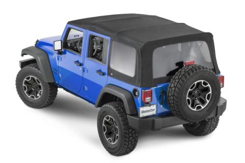 Jeep JK Full Hardware Top Tinted Glass 10-18 Wrangler JK 4 Door Black MasterTwill MasterTop
