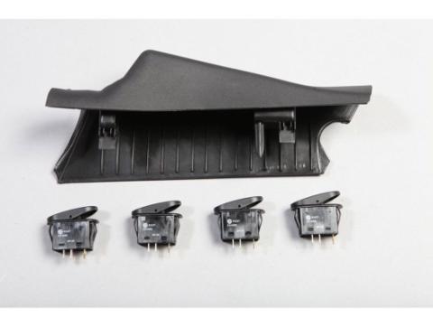 Switch Pod Kit A-Pillar 4 Switches Textured Dark Charcoal RHD 11-18 Wrangler JK Rugged Ridge