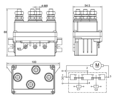 500A Contactor Replacement for 10057x 10063x Bulldog Winch