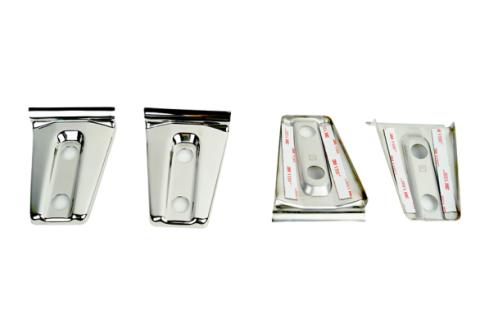 Jeep JK Door Hinge Overlays 4 Pieces 2 Door 07-18 Wrangler JK Polished Silver Kentrol