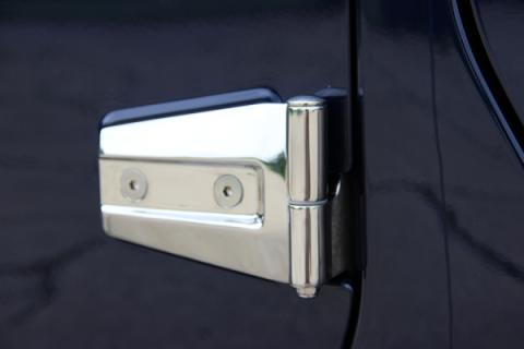 Jeep JK Door Hinge Set 4 Pieces 2 Door 07-18 Wrangler JK Polished Silver Kentrol