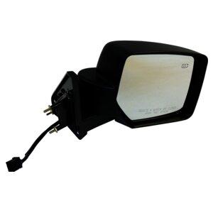 Black ; Right Power, Heated, Manual Folding Mirror for 11-15 Jeep MK Patriot Crown Automotive