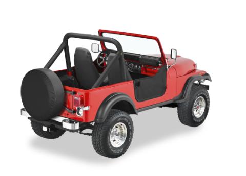 Lower Fabric Half Doors For Jeep 1980-1986 CJ7 W/Post Style Strikers With Post Style Strikers Black Denim Bestop