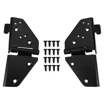 Black Windshield Hinge Kit for 76-86 Jeep CJ-7, CJ-8 &amp; 87-95 YJ Wrangler, L &amp; R Crown Automotive