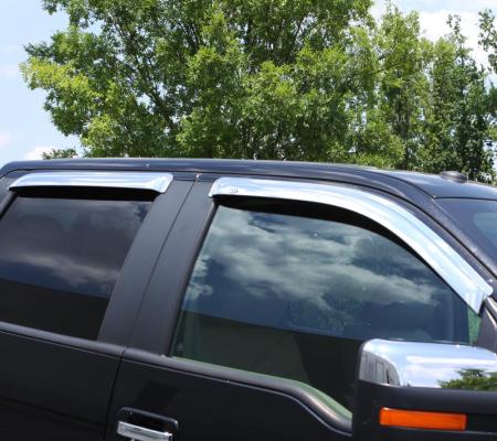 Ventvisor Deflector for 2011-2017 Jeep Compass/Compass Latitude/Compass North Chrome Outside Mount 4 Piece AVS