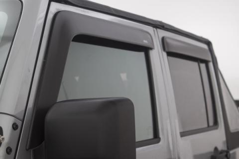 Ventvisor Deflector for 2007-2018 Jeep Wrangler and More Matte Black Low Profile Outside Mount 4 Piece AVS